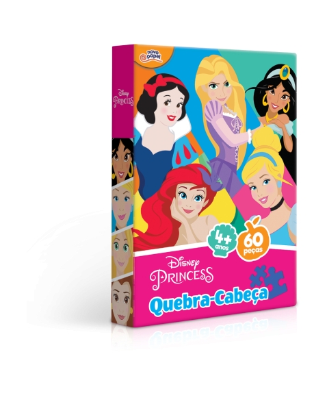 Jogo Quebra-Cabeça Princesas em Madeira 30 Peças + 4 Anos Infantil