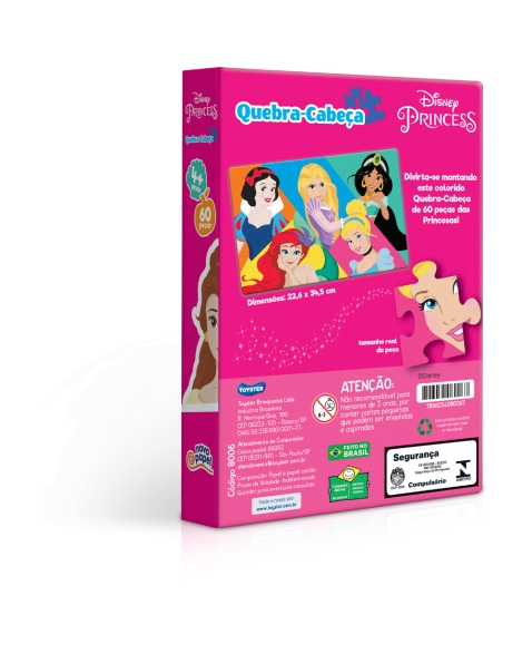 Quebra-Cabeça Disney Princesas - 60 Peças : : Brinquedos e  Jogos