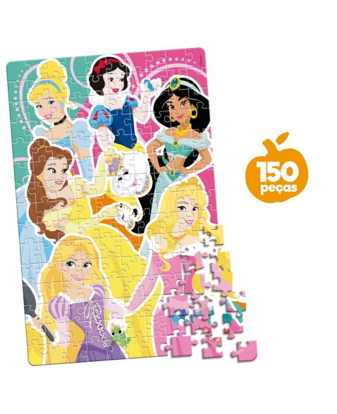 Kit 4 Quebra Cabeça 60 Peças Princesas Disney - Toyster