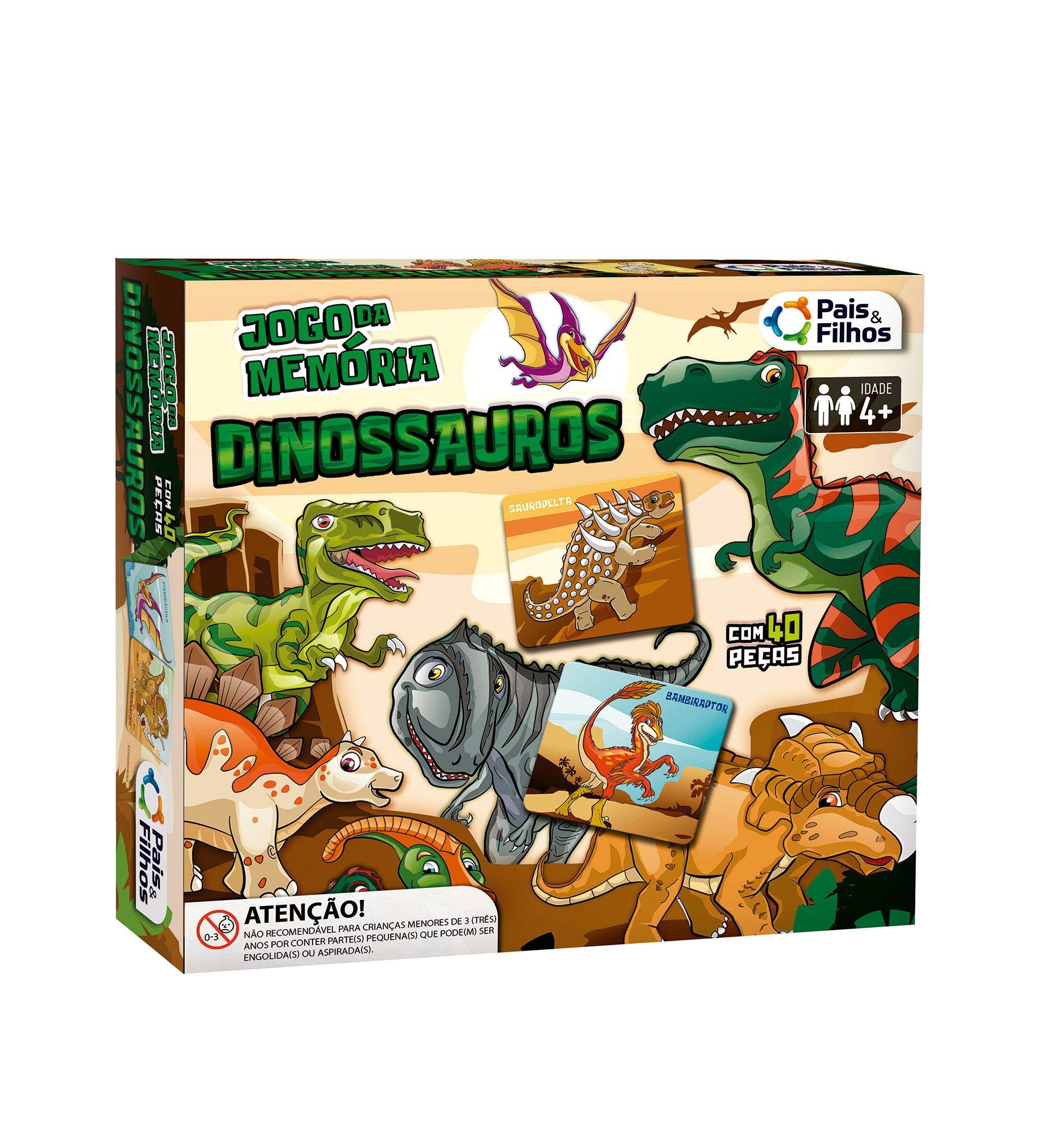 Jogo da Memória Dinossauros Pais e Filhos