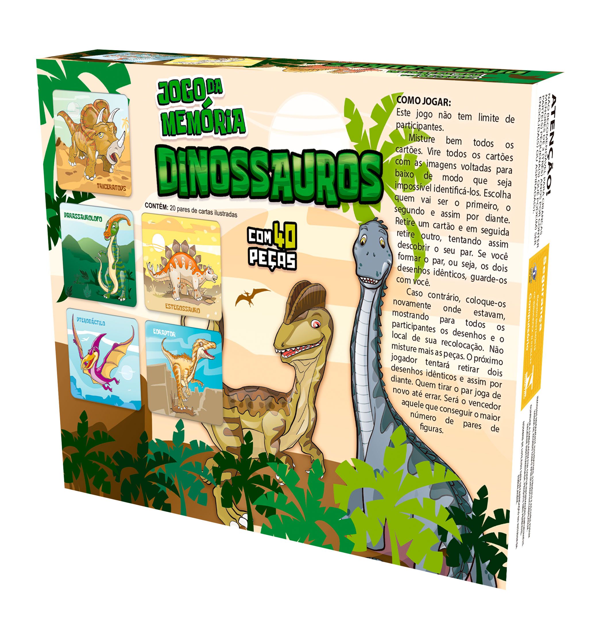 Jogo Tabuleiro de Encaixe Dinossauros (Novo)