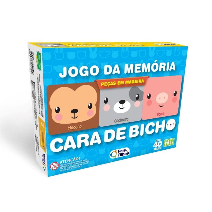 Jogo da Memória em Madeira - Fazendinha - 40 peças - Pais e Filhos - Kits e  Gifts