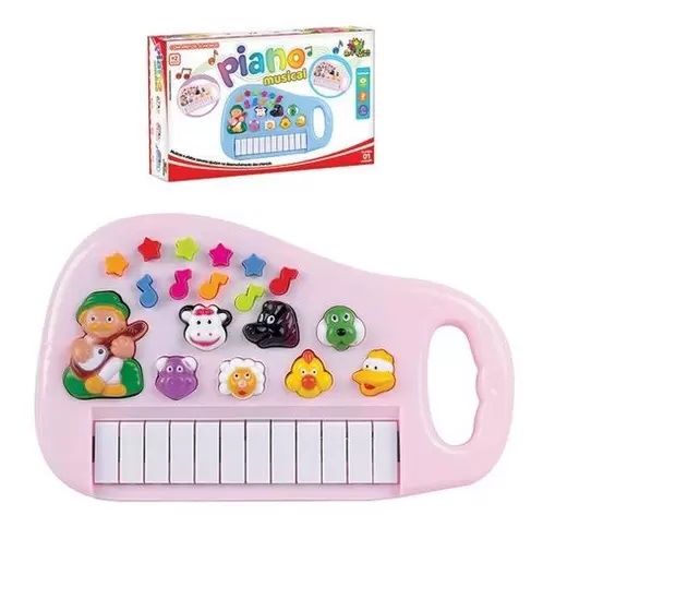 Teclado musical infantil rosa