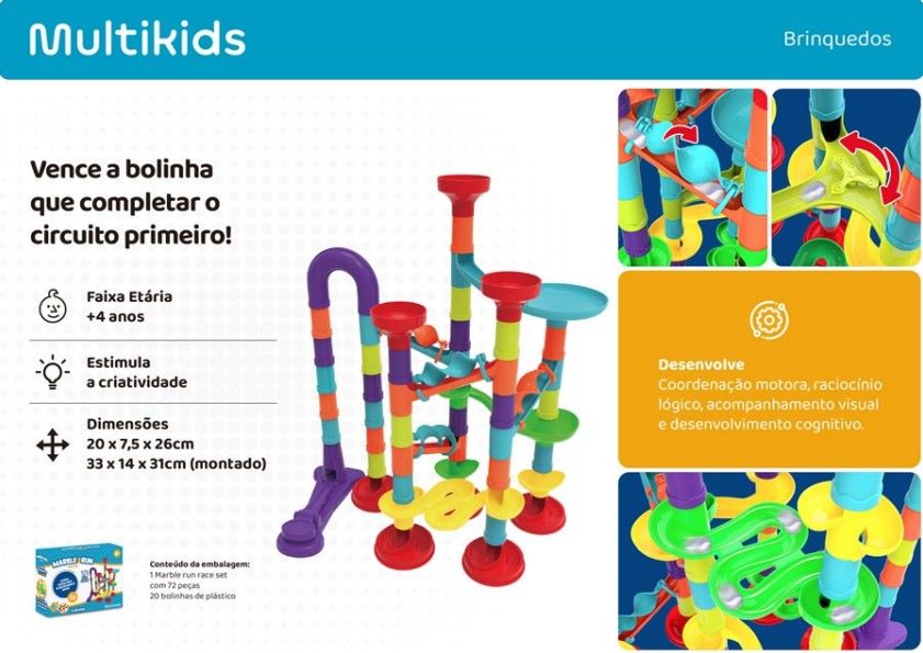 Jogo Pedagógico Circuito de Bolinhas - Multikids - Sama Presentes