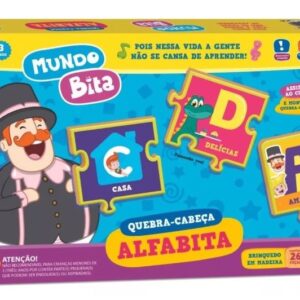 Jogo Educativo Brincando de Aprender c/ Alfabeto 144 Peças Madeira - Pais e  Filhos