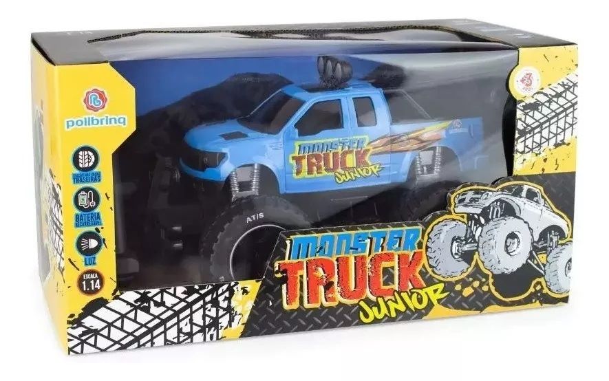 Carrinho De Controle Remoto - Monster Truck Junior - Azul