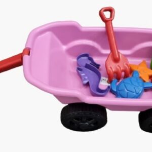 Carrinho com Kit Praia Brincar na Areia Trolley Rosa Kepler